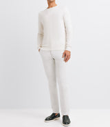 Ecru contrasting round neck sweater