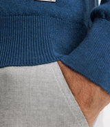 Indigo contrasting round neck sweater