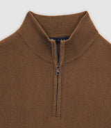 Half zip camel collar