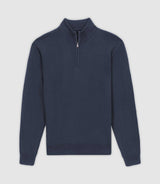 Half zip indigo collar