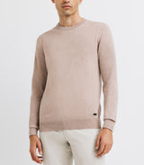 Pull col rond double fil beige - IZAC