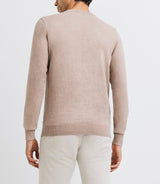 Pull col rond double fil beige - IZAC