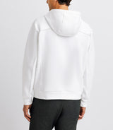 White hooded sweater