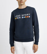 Pull sweat avec drapeaux marine - IZAC