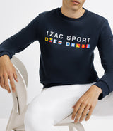 Pull sweat avec drapeaux marine - IZAC