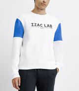 Pull sweat bicolore blanc et bleu - IZAC