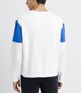 White and blue two -color sweatshirt