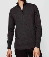 Pull col zippé anthracite - IZAC