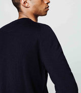 Navy merino round neck sweater