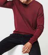 V-neck merino sweater burgundy