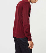 V-neck merino sweater burgundy