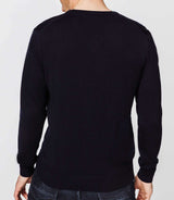 Navy merino V-neck sweater