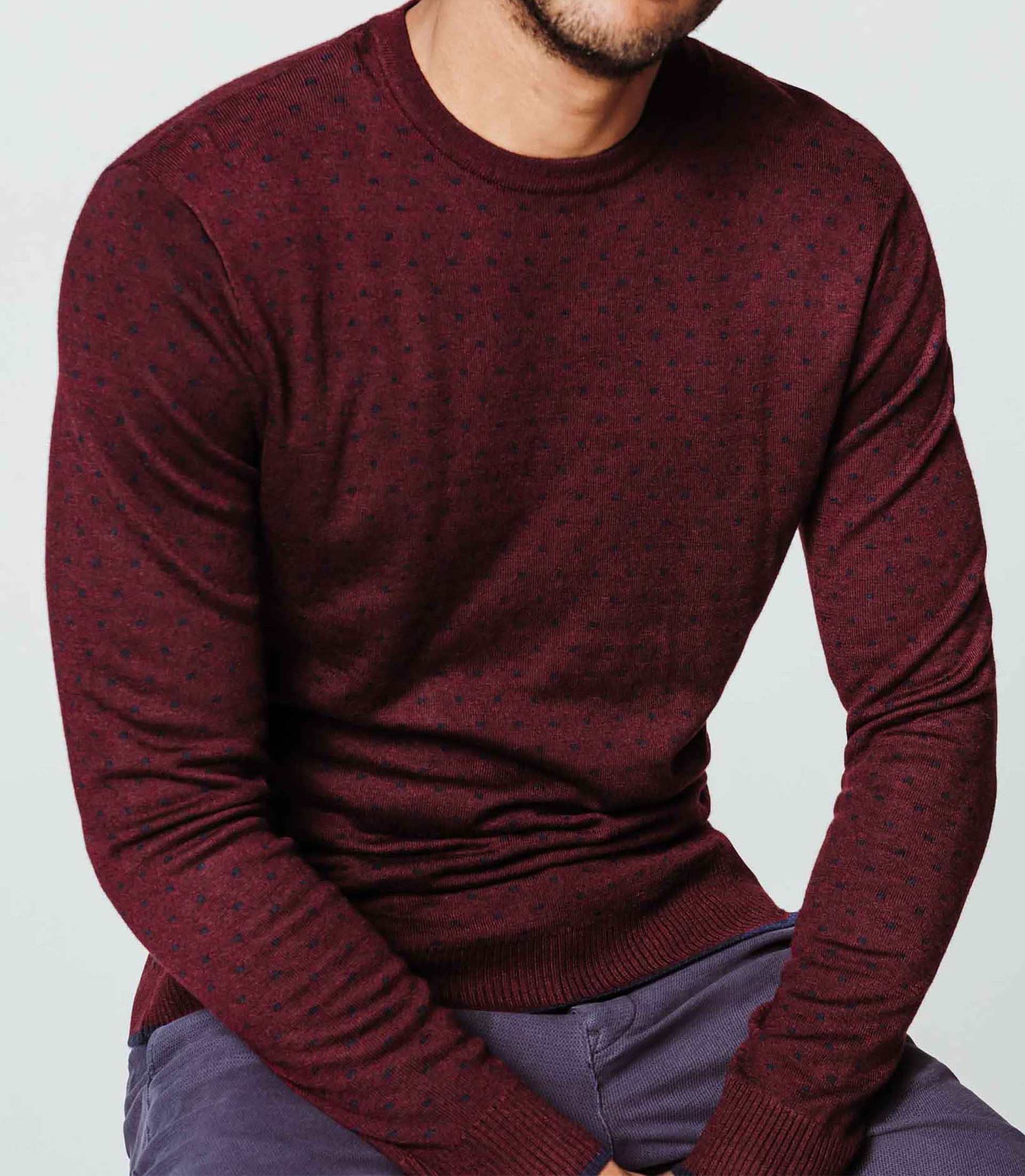 All-over burgundy sweater