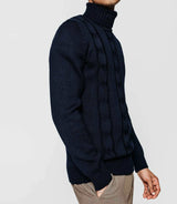 Navy turtleneck sweater