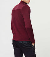 Two-tone burgundy sweatshirt