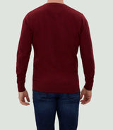 Lambert" burgundy V-neck sweater