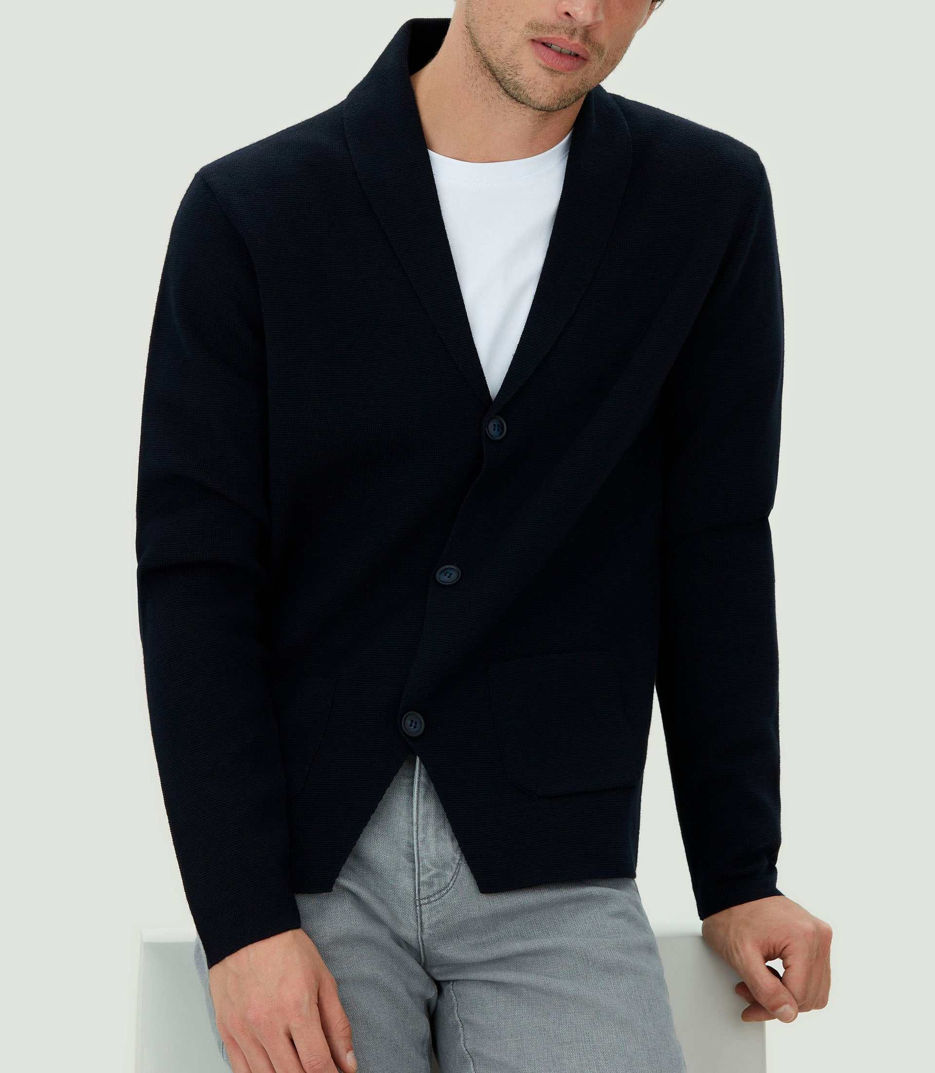 Lehny" navy knit jacket