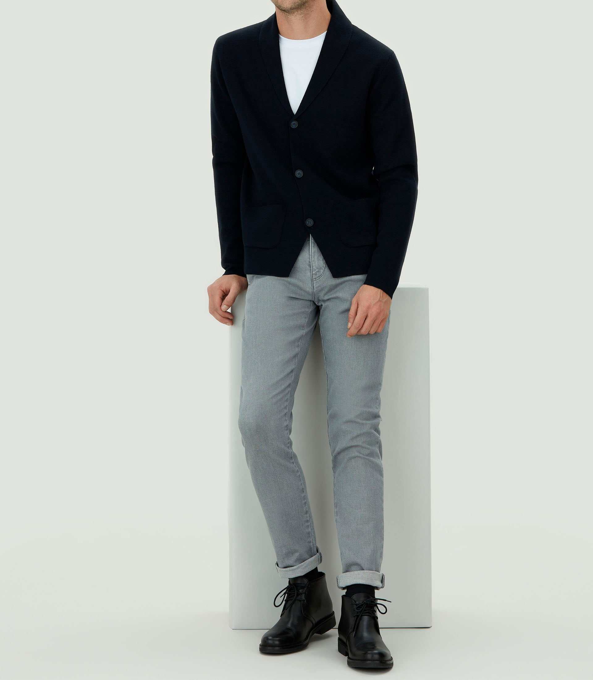 Lehny" navy knit jacket