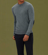 Lison" round neck sweater with grey pattern