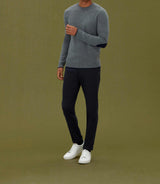 Lison" round neck sweater with grey pattern