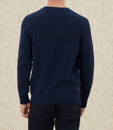 Loic" navy fancy round neck sweater