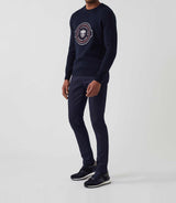 Seito" navy round neck sweater