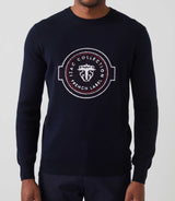 Seito" navy round neck sweater