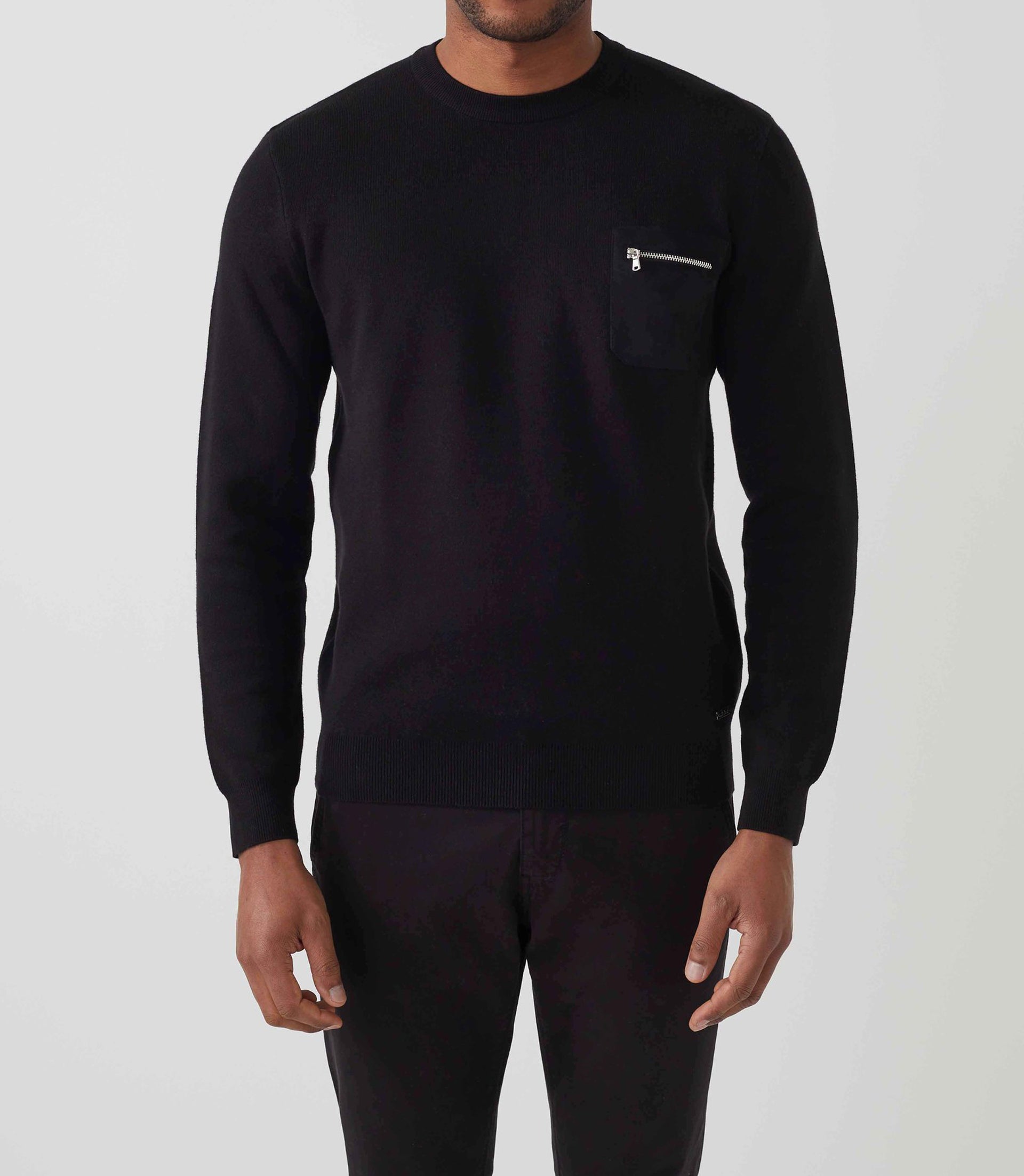 Black round neck sweater "Sergeant