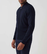 Sesto" zipped vest with navy teddy neck