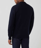 Sesto" zipped vest with navy teddy neck