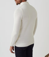 Simeo" ecru high neck sweater