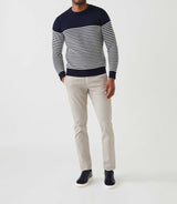 Skanders" navy round neck sweater