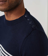 Skanders" navy round neck sweater