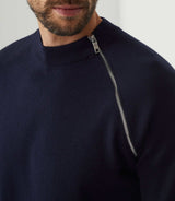 Navy round neck sweater "Solaire