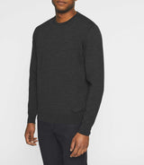 Round neck wool sweater grey anthracite BALDO