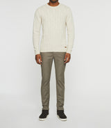 Beige wool-cashmere round neck sweater BENITO