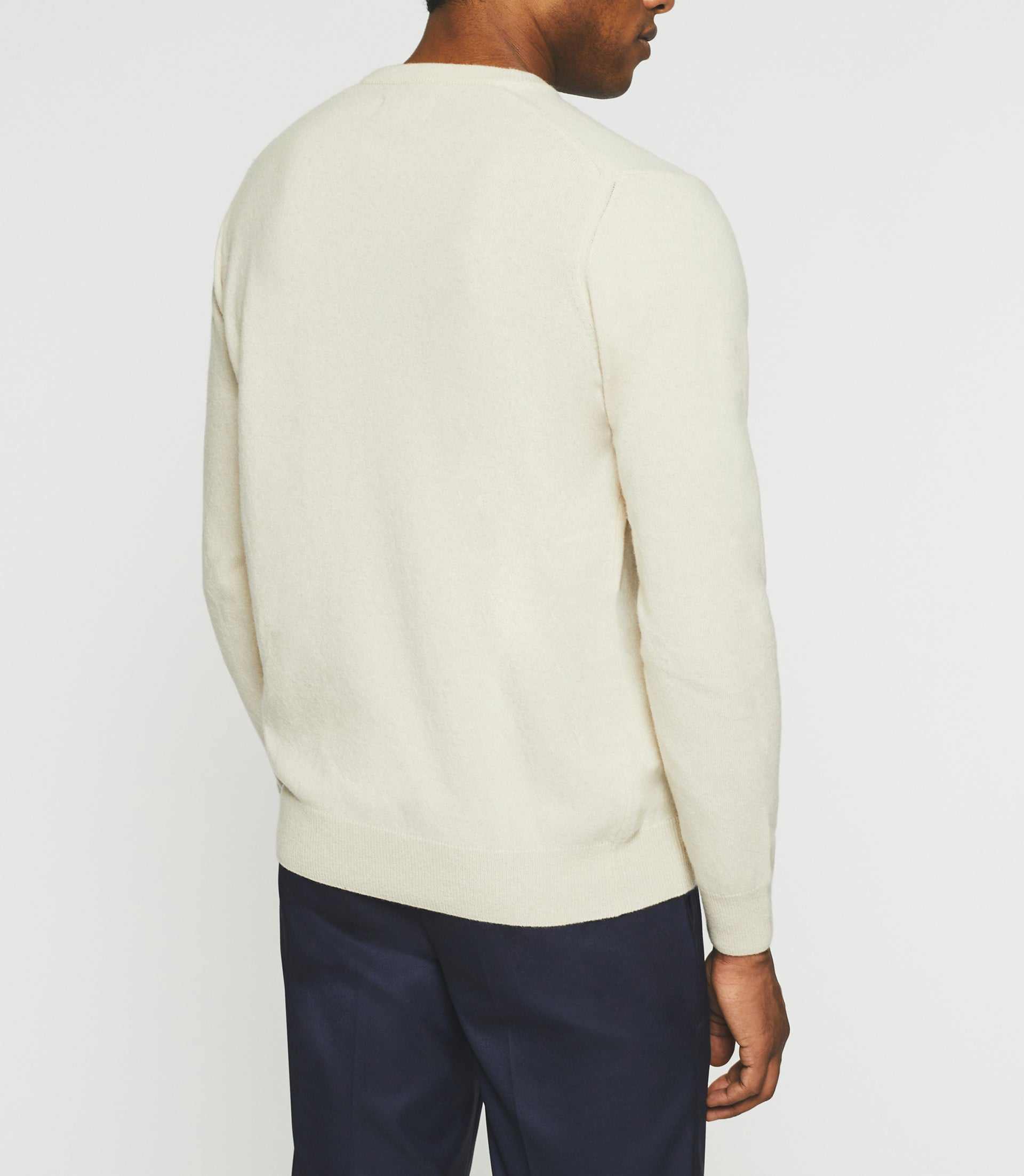 Round neck sweater in beige wool-cashmere BERTOLDO