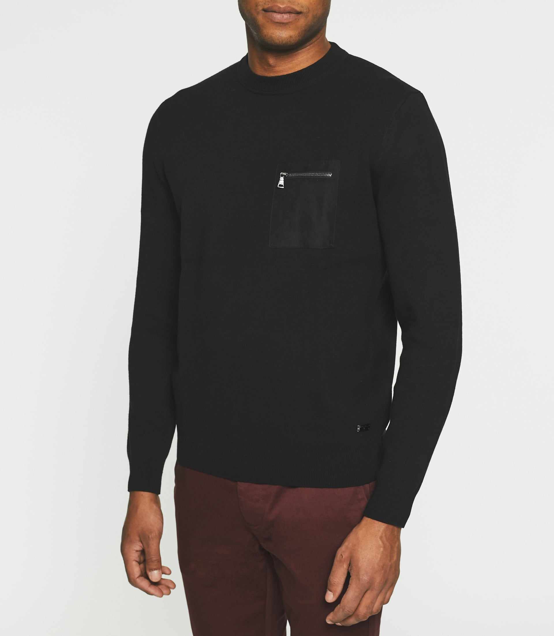 Black round neck sweater BRAD