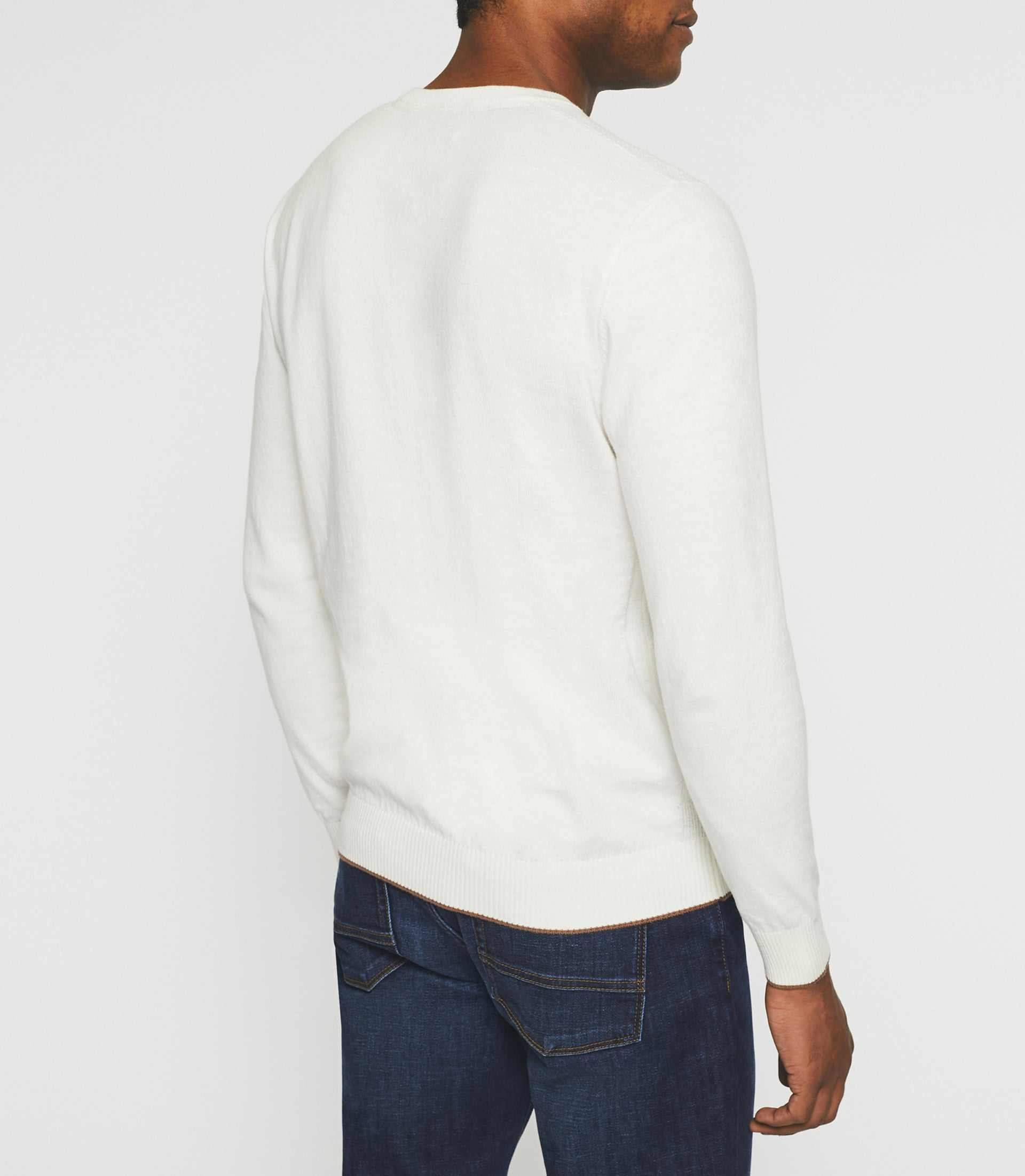 V-neck sweater in ecru cotton-cashmere BRENT