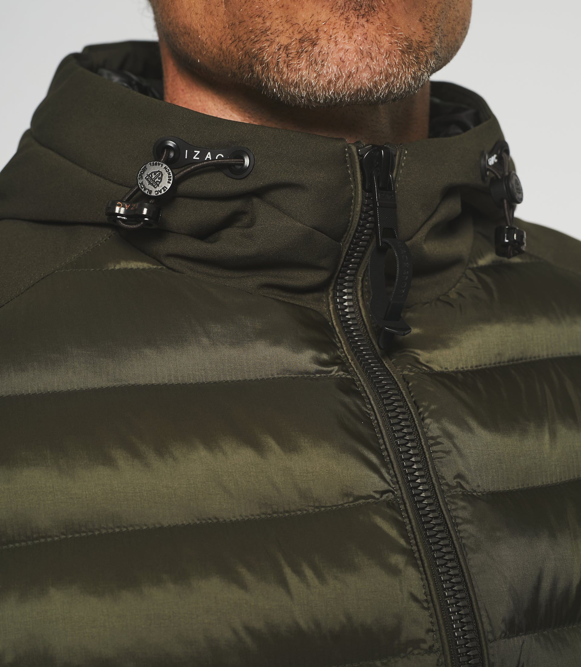 SWBENT khaki zip-up hooded vest