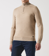 Reißverschlusskragenpullover dunkler Beige Trucker