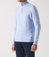 Pull col zippé camionneur bleu ciel