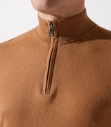 Camel trucker zipped collar