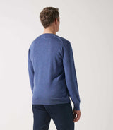 Pull col rond indigo 100% mérinos - IZAC