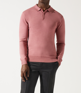 Pull col polo rose vieilli