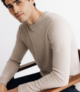 100% Beige Cashmere Round Neck -Pullover