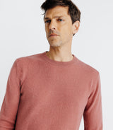 100% pink cashmere round neck sweater