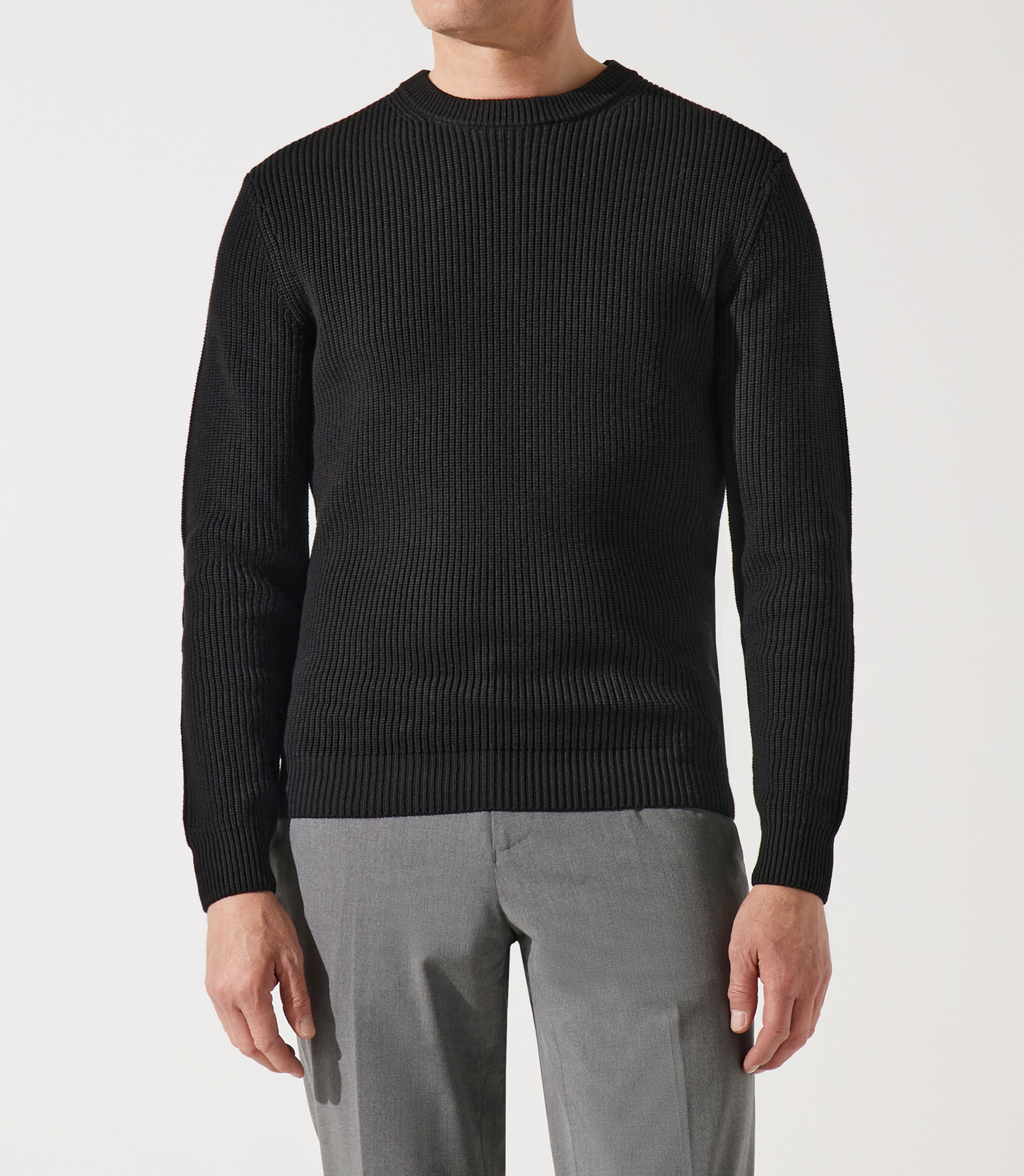 Black round neck sweater