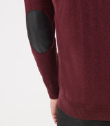 Pull col rond rayé épaule boutonnée bordeaux - IZAC