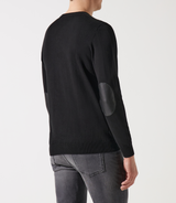 Pull col rond épaule boutonnée noir